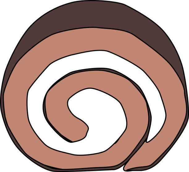 奶油和巧克力做成的美味卷饼的插图图片下载