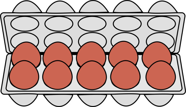 鸡蛋纸盒及红鸡蛋插图图片下载
