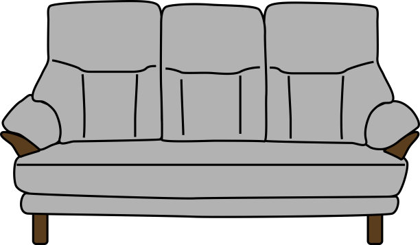 一个很酷的三座沙发的插图材料图片下载