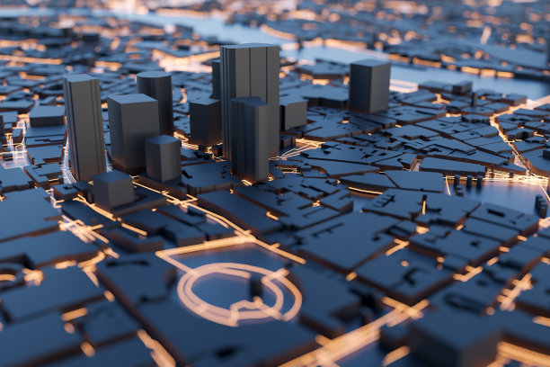 伦敦:英国伦敦市3D微型智慧城市。3 d渲染。图片下载