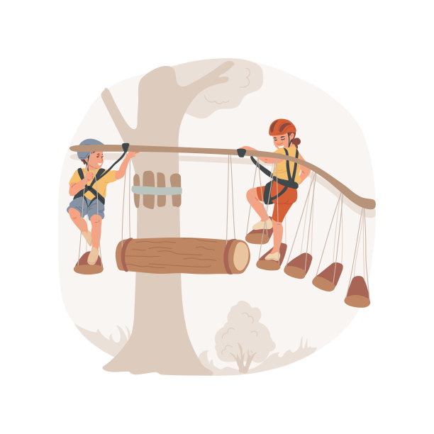 极端户外营地孤立卡通矢量插图。图片下载