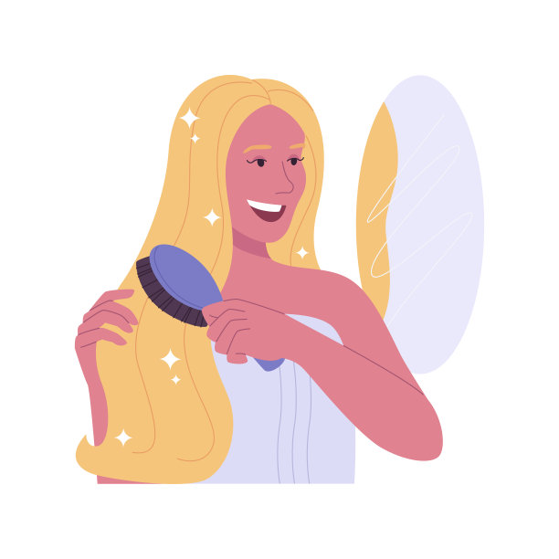 完美的头发孤立卡通矢量插图。图片下载