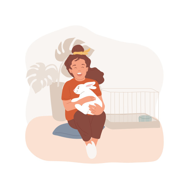 兔子孤立卡通矢量插图。图片下载