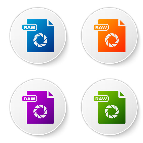 彩色原始文件文件下载原始按钮图标图片下载