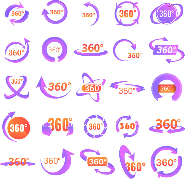 360度图标卡通风格图片下载