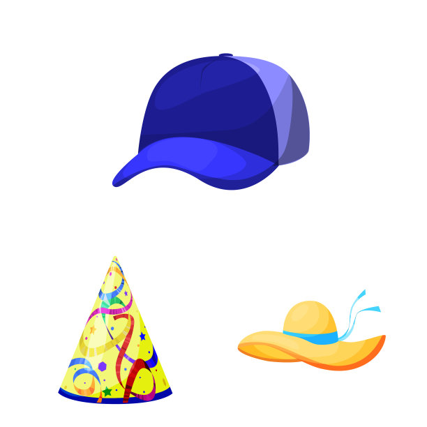设计帽子和贴面标志集图片下载