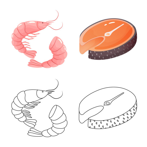 孤立的物体新鲜和餐厅标志图片下载