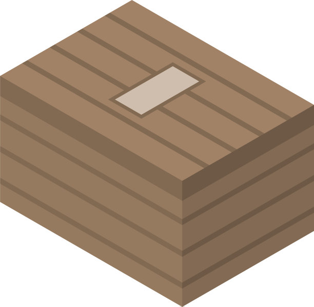 木军盒图标等距风格图片下载