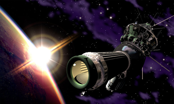 Voskhod-2号飞船在轨道上。3 d演示。图片下载