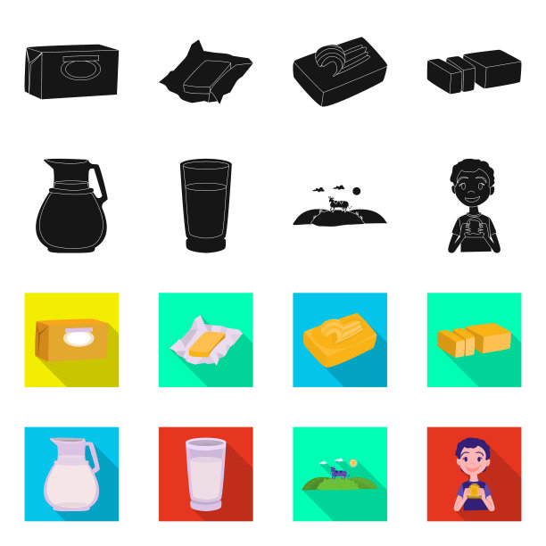 设计奶油和产品标志套图片下载