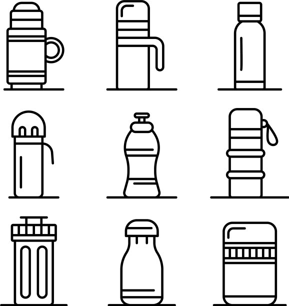 真空隔热水瓶设定轮廓图片下载