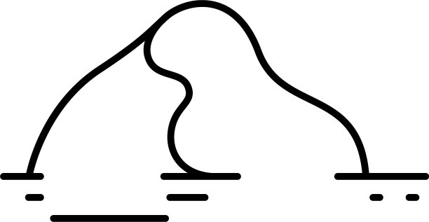 孤独的沙漠山图标轮廓风格图片下载