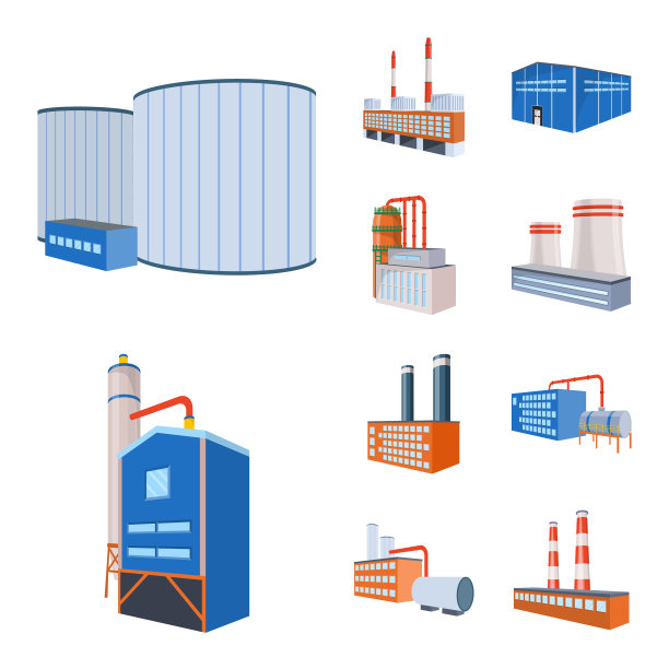设计工厂及工业标志集图片下载