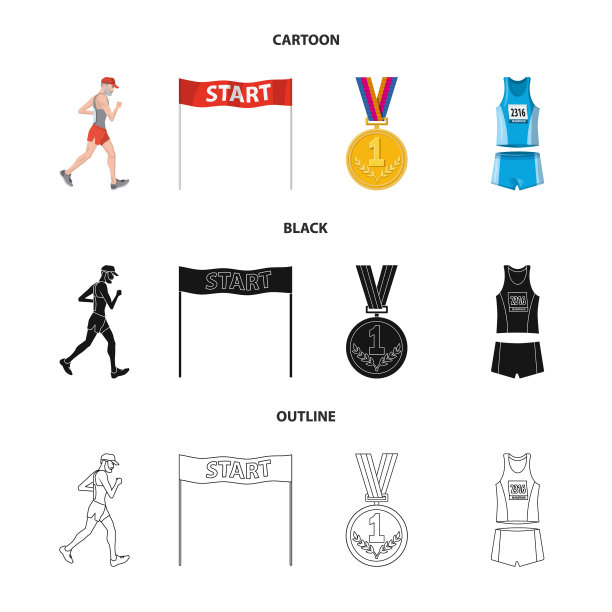 设计运动和冠军标志收集图片下载