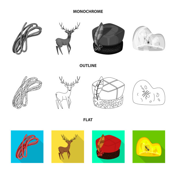 设计传统和旅游标志集图片下载