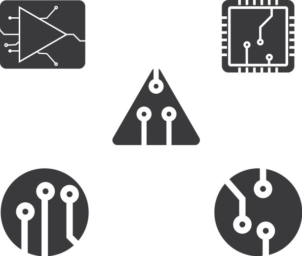 电路板线芯片图标标志图片下载