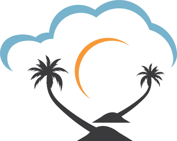 棕榈树象征夏季和旅游标志图片下载