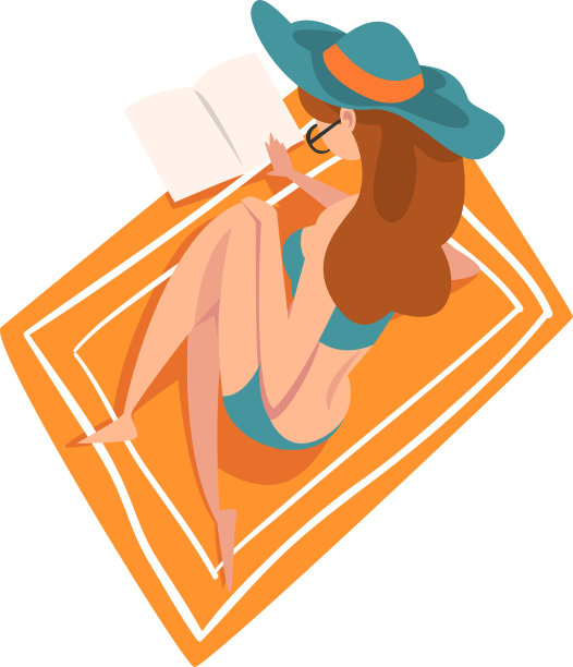 美丽的年轻女子在日光浴和放松图片下载