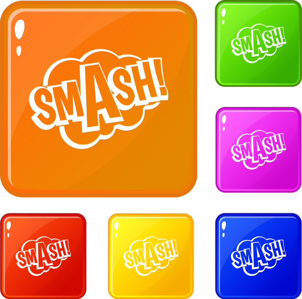 粉碎漫画书泡沫文本图标集图片下载