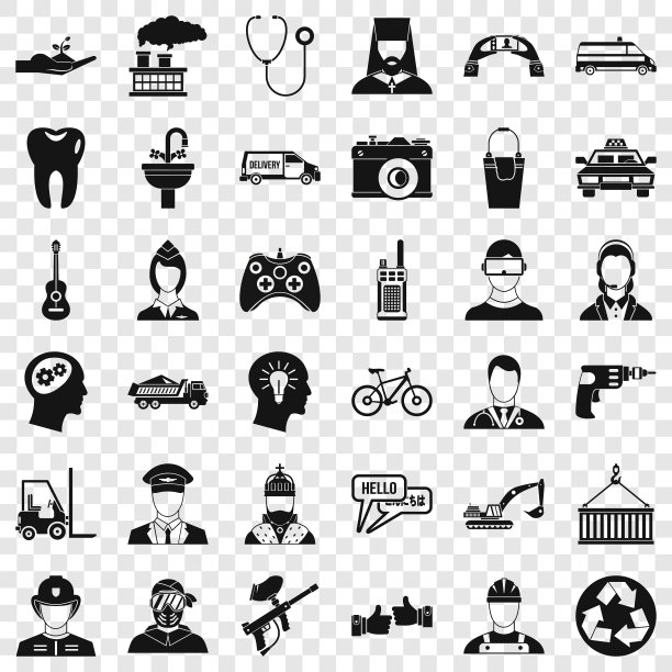 操纵杆图标设置简单的风格图片下载