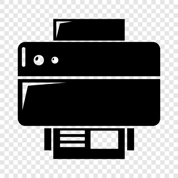 打印机图标简单的黑色风格图片下载