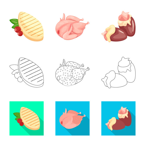 设计产品和家禽图标集图片下载