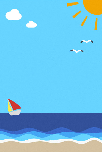 夏季海洋景观背景插图图片下载
