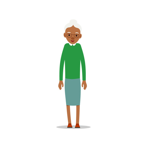 快乐的非洲老太太可爱的奶奶站着图片下载