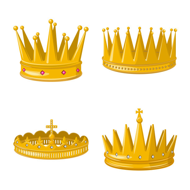 君主和黄金图标集图片下载