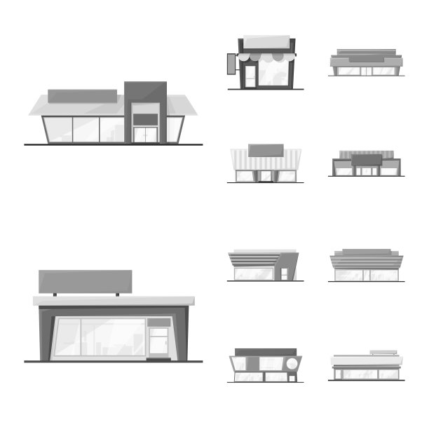 设计杂货店和商业标识集图片下载