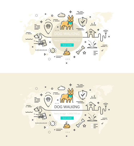 遛狗服务横幅图片下载