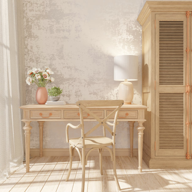 简约和波西米亚风格的室内模型。白水泥墙上。图片下载