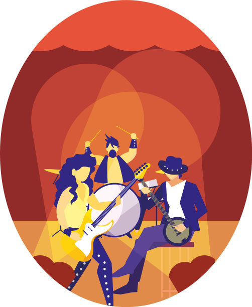 两位男性音乐家演奏乐器图片下载