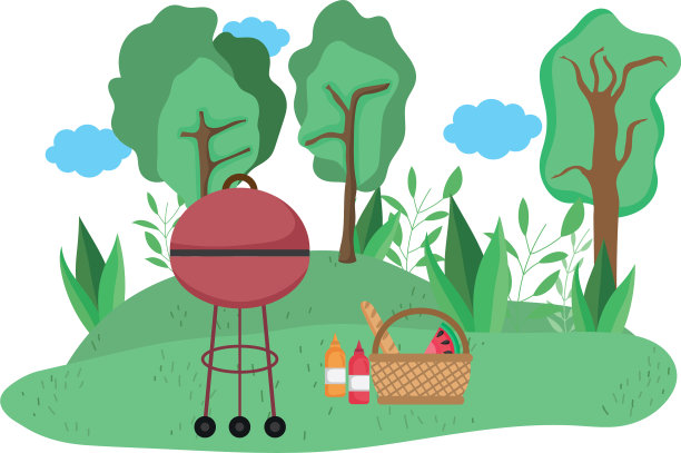 公园设计中的孤立野餐图片下载