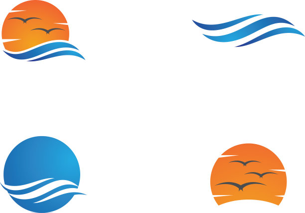 水波符号和图标标志模板图片下载