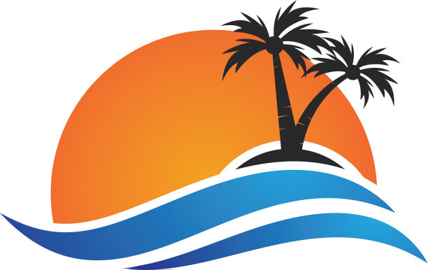 水波符号和图标标志模板图片下载