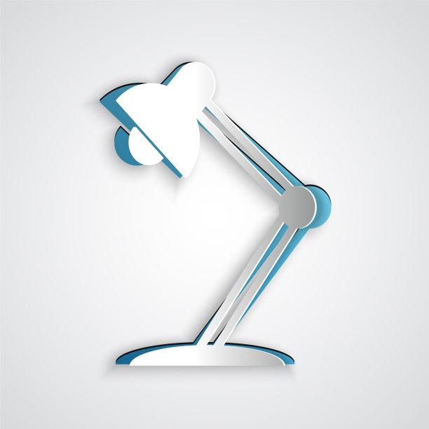 剪纸台灯图标孤立在灰色上图片下载