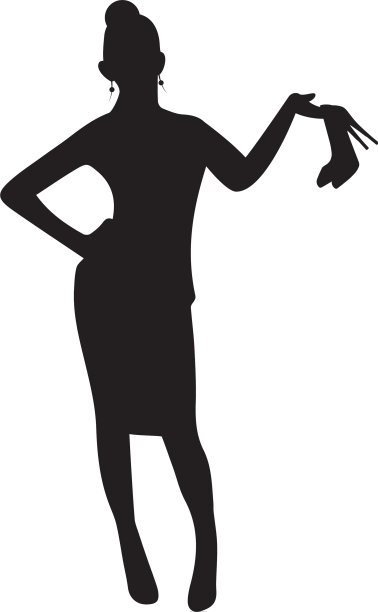 承运人妇女剪影标志图标平图片下载