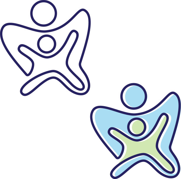 抽象色彩丰富的人图标符号在扁平的风格图片下载