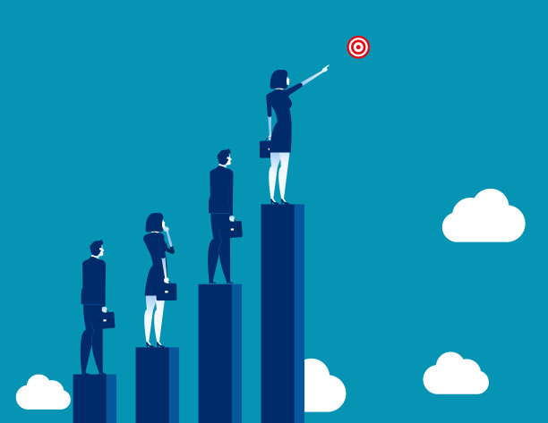 业务团队指向目标的概念图片下载