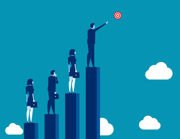 业务团队指向目标的概念图片下载