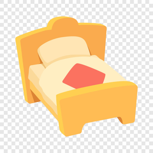 卡通风格的床图标图片下载