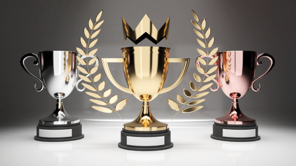 第一名获得金奖，第二名获得银奖，第三名获得铜奖。冠军是成功的顶峰。、竞争冠军,3 d渲染图片下载