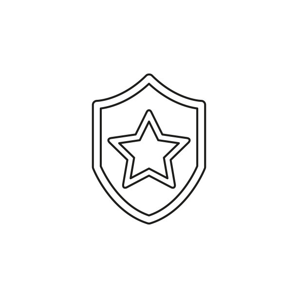 带星徽的安全盾牌图片下载