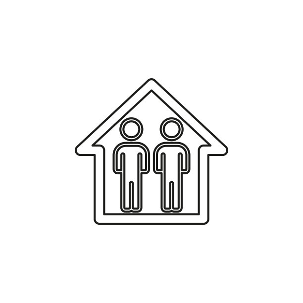 家庭图标和房屋轮廓图片下载