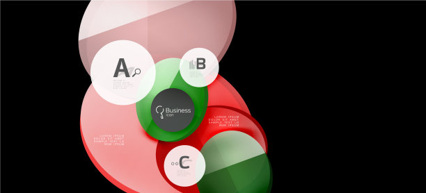 复古彩色几何背景-圆圈上图片下载