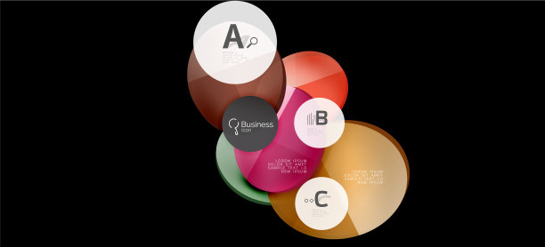 复古彩色几何背景-圆圈上图片下载