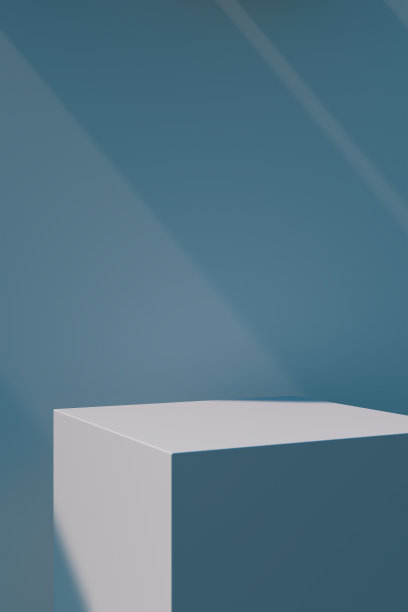空白产品讲台，站立。复制空间的图像蒙太奇。白色背景。三维渲染图片下载