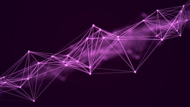 多边形背景与点和线。网络连接结构。科学和技术。3 d图片下载