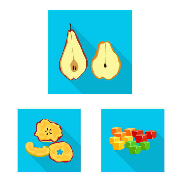 分离对象水果和干燥图标集图片下载